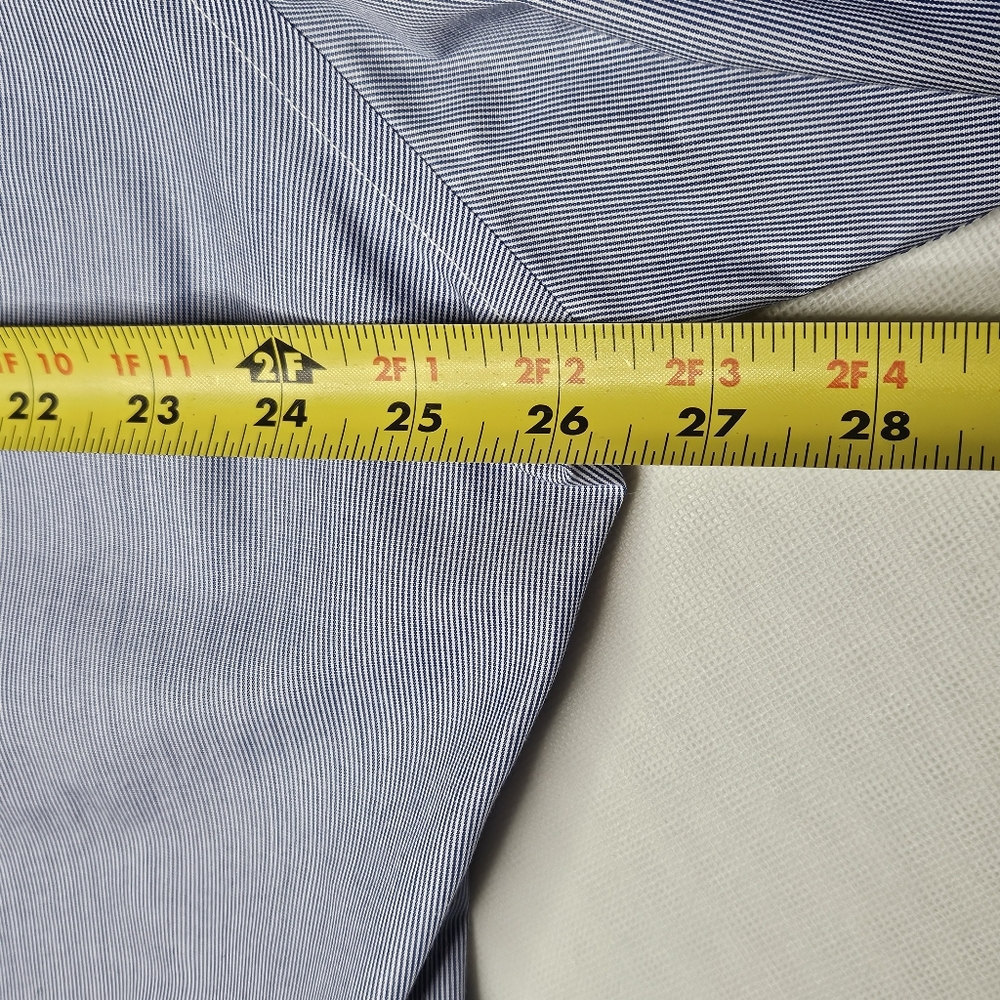 Lauren Ralph Lauren Men's Light Blue Striped Button Down Shirt Size 17 34/35 XL - Picture 8 of 9